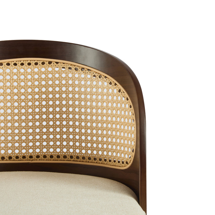 Calvin – Lot de 2 tabourets de bar de hauteur comptoir pivotants pour interieur avec dossier ergonomique, finition noyer