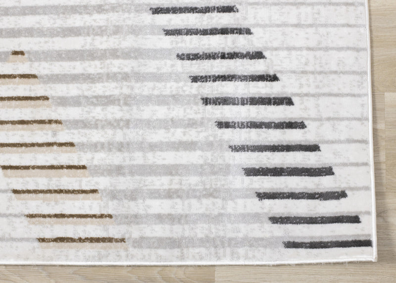 Carpette à motifs de lignes de tressage multicolore lavable à la machine - 5 pi 3 po x 7 pi 7 po