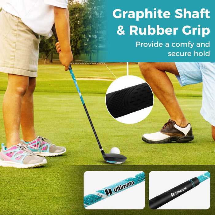 Ultimate Kids Golf Practice Set Junior Complete Golf Club Set Pour Enfants Ages De 5 A 7 Ans Bleu