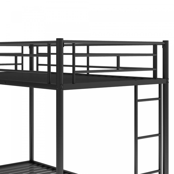 Tammy – Lit Superpose Simple En Metal Avec Lit Gigogne, Design Gain De Place – Noir