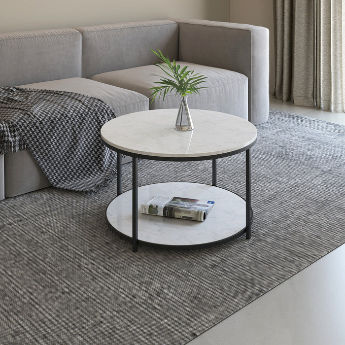 Sable Table Basse avec Double Surface en Marbre