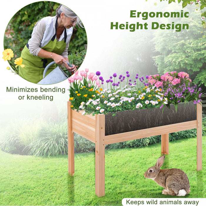 Costway A Souleve Le Lit De Jardin En Bois 31 \"terrarium De Plante De Boite De Plante Elevee Avec Trous De Drain