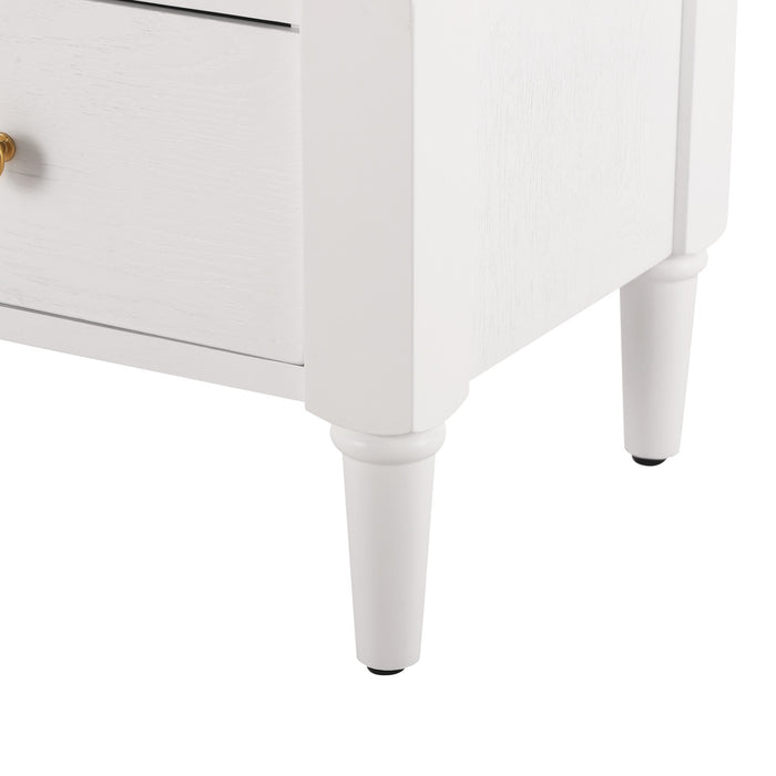 Aspen Lot de 2 Tables de Nuit avec Tiroirs et Etageres Ouvertes, Blanc Lait