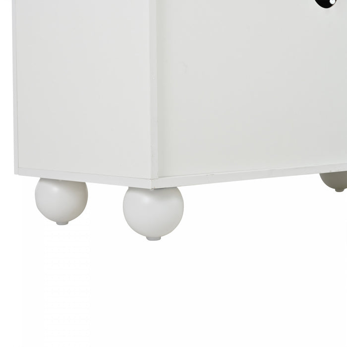 Nathan meuble TV – meuble avec 4 portes et grand espace de rangement, blanc