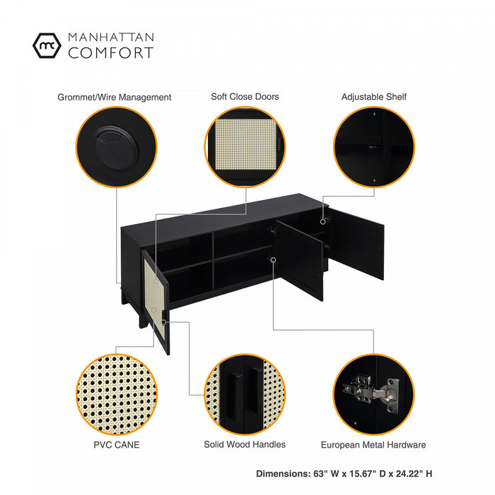 Ensemble de salon Sheridan style milieu du siecle 4 pieces en noir