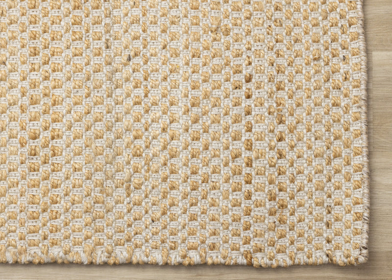 Carpette faite à la main en jute naturelle chêne clair - 7 pi 10 po x 10 pi 6 po