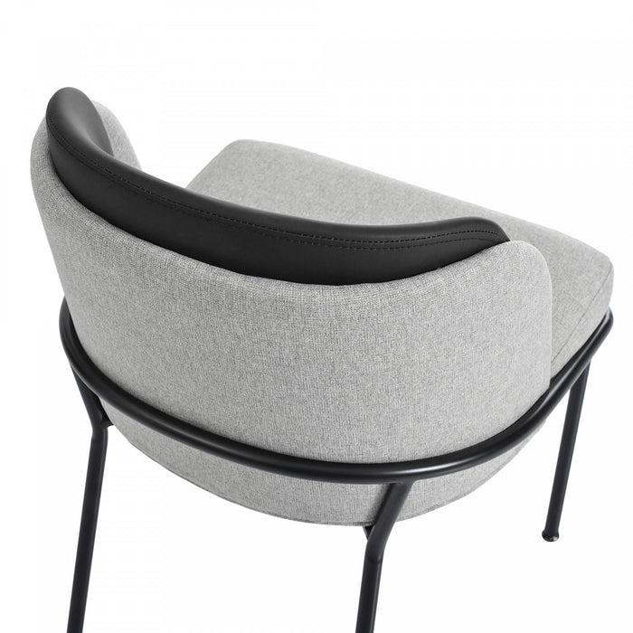 Olivia Ensemble de 4 chaises de salle a manger modernes avec pieds inclines et pieds reglables, noir et gris