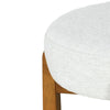 Elise Modern Round Seat Rubberwood Bar Stool Set of 2 with Curved Back Support and Sherpa Upholstery,Ivory | Elise – Lot de 2 tabourets de bar modernes a assise ronde en bois d’hevea avec dossier incurve de soutien et revetement en sherpa, couleur ivoire