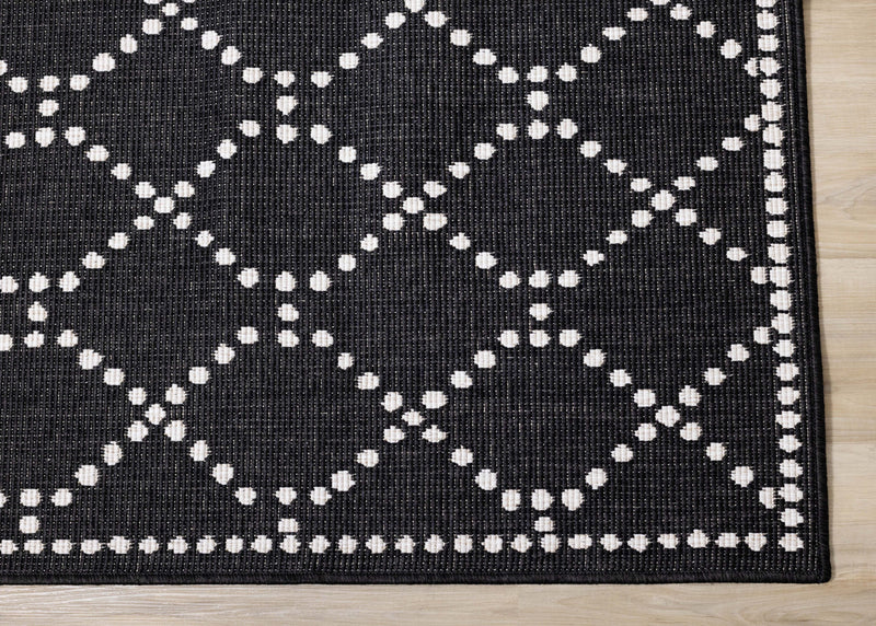 Carpette réversible Brooke à motif de diamants pour l’intérieur et l'extérieur - 7 pi 10 po x 11 pi 2 po