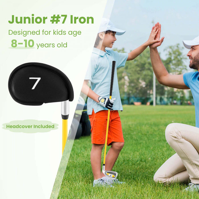 Ultimate Junior #7 Fer Pour Enfants Avec Arbre En Fibre De Verre Et Couverture De Tete Junior Practice Golf Club Green