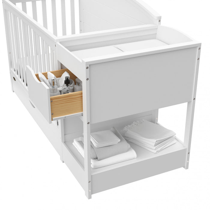 Graco Bellwood Lit de bebe convertible 5-en-1 avec table a langer - Blanc