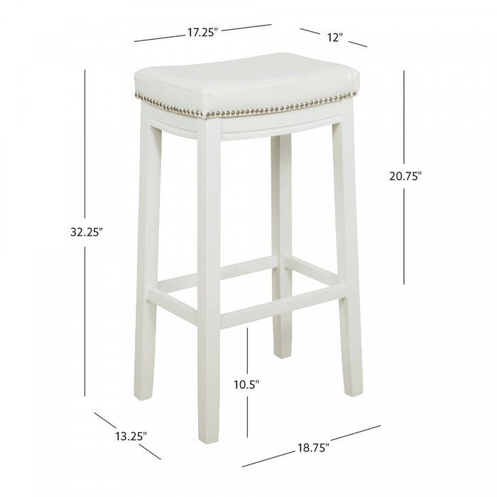 Tabouret bar Claridge en tissu et sans dossier - blanc