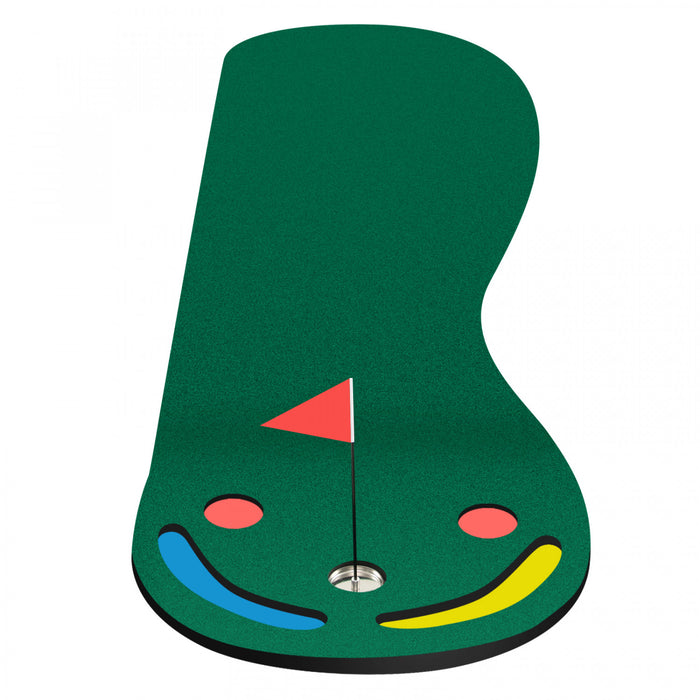 Costway 9.8ft X 3ft Par 3 Trous De Golf Mettant Tapis Vert Pour La Pratique Interieure Et Exterieure