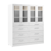 Système de pièce-penderie modulaire Florence de Bestar de 71 po avec éclairage à DEL et rangement - blanc