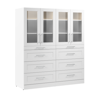 Système de pièce-penderie modulaire Florence de Bestar de 71 po avec éclairage à DEL et rangement - blanc