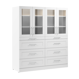Système de pièce-penderie modulaire Florence de Bestar de 71 po avec éclairage à DEL et rangement - blanc