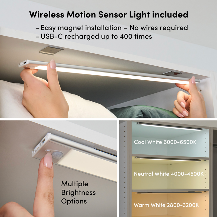 Système de garde-robe et pièce-penderie modulaire Florence de Bestar de 35 po avec éclairage à DEL et rangement - blanc