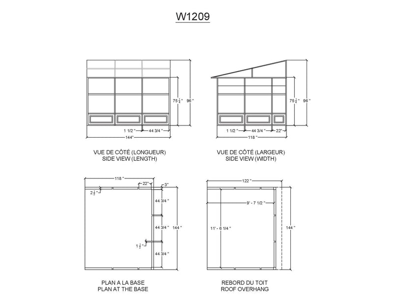 Gazebo Penguin Florence - Solarium mural 10x12 Toit d'acier