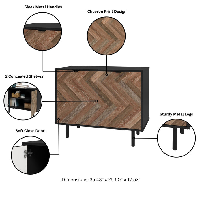 Armoire décorative Liam - noire et brune
