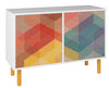 Armoire décorative Retro de Manhattan Comfort de style moderne du milieu du 20e siècle avec 4 tablettes - multicolore