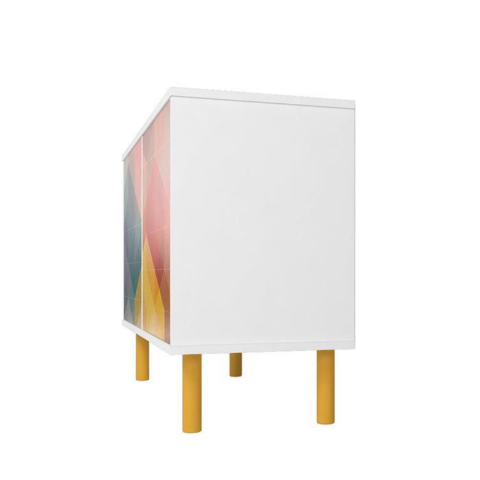 Armoire décorative Retro de Manhattan Comfort de style moderne du milieu du 20e siècle avec 4 tablettes - multicolore