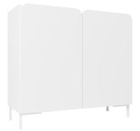 Armoire décorative Bogardus de Manhattan Comfort de style moderne du milieu du 20e siècle avec 4 tablettes - blanche