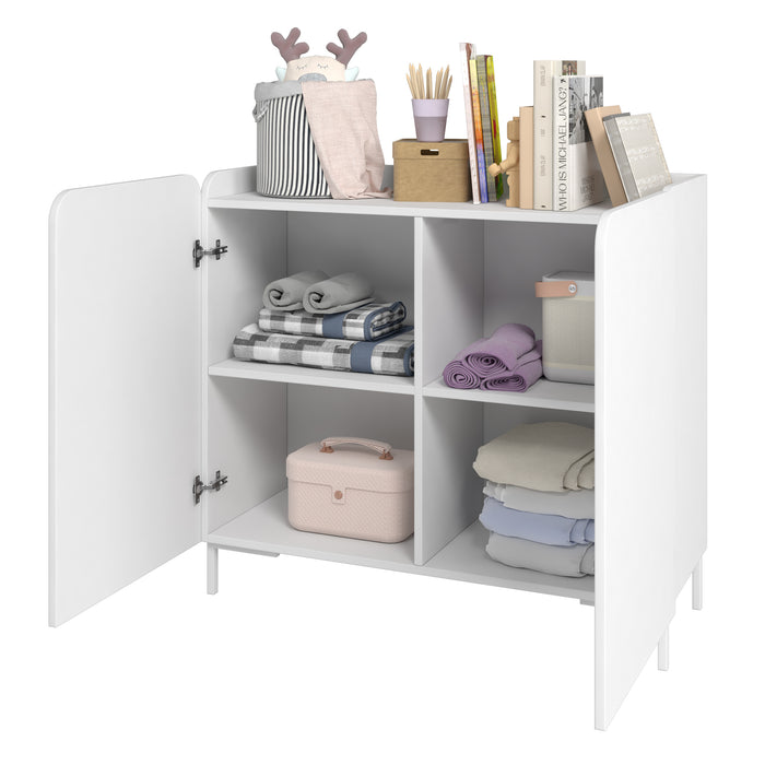 Armoire décorative Bogardus de Manhattan Comfort de style moderne du milieu du 20e siècle avec 4 tablettes - blanche