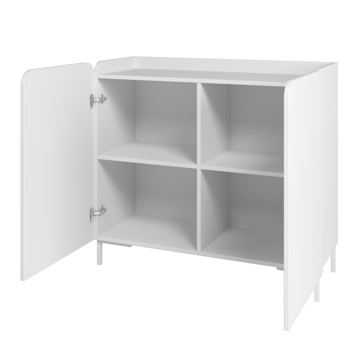 Armoire décorative Bogardus de Manhattan Comfort de style moderne du milieu du 20e siècle avec 4 tablettes - blanche