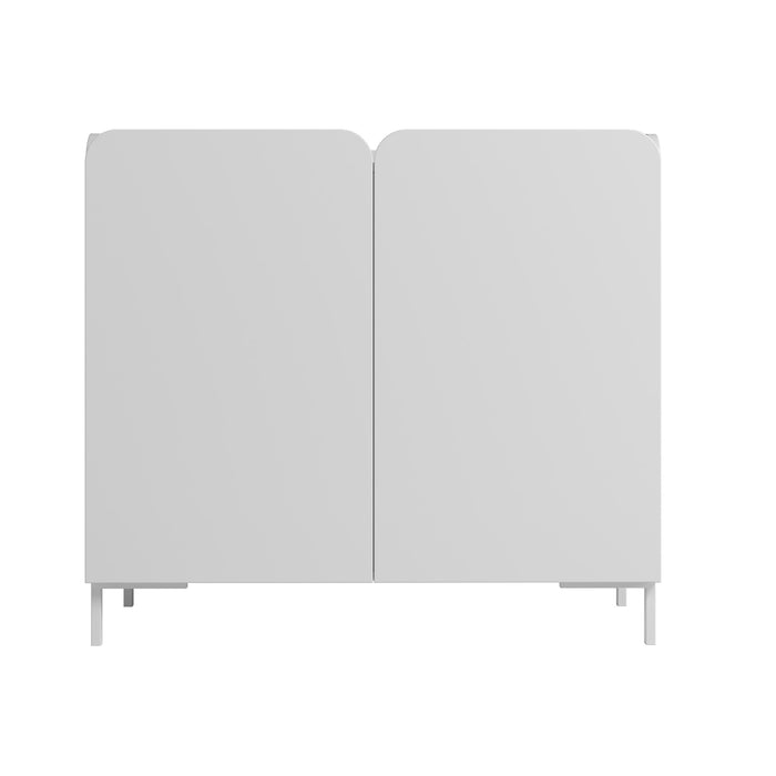Armoire décorative Bogardus de Manhattan Comfort de style moderne du milieu du 20e siècle avec 4 tablettes - blanche
