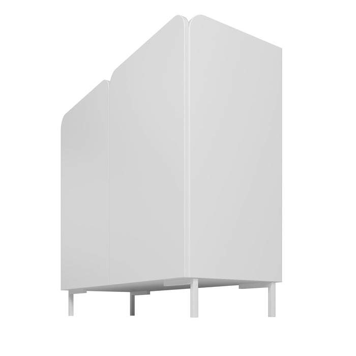 Armoire décorative Bogardus de Manhattan Comfort de style moderne du milieu du 20e siècle avec 4 tablettes - blanche