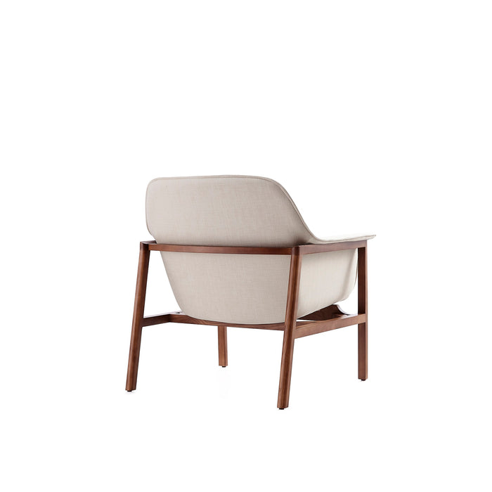 Fauteuil d’appoint Miller de Manhattan Comfort en lin tissé - crème et noyer