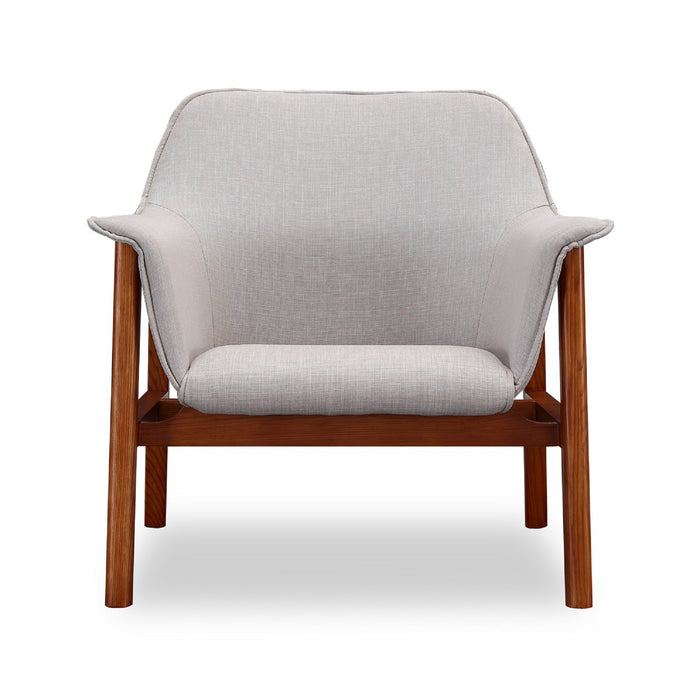 Fauteuil d’appoint Miller de Manhattan Comfort en lin tissé - gris et noyer
