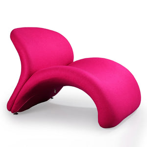 Fauteuil d’appoint Rosebud de Manhattan Comfort en mélange de laine - fuchsia
