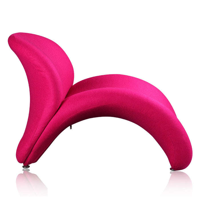 Fauteuil d’appoint Rosebud de Manhattan Comfort en mélange de laine - fuchsia