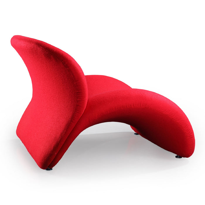 Fauteuil d’appoint Rosebud de Manhattan Comfort en mélange de laine - rouge
