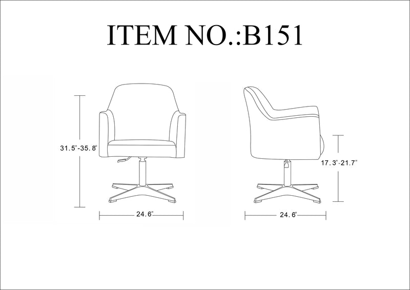 Chaise d’appoint pivotante Pelo de Manhattan Comfort à hauteur réglable en chrome poli et en similicuir - orange