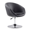 Chaise d’appoint Hopper de Manhattan Comfort à hauteur réglable en chrome poli et en similicuir - noire