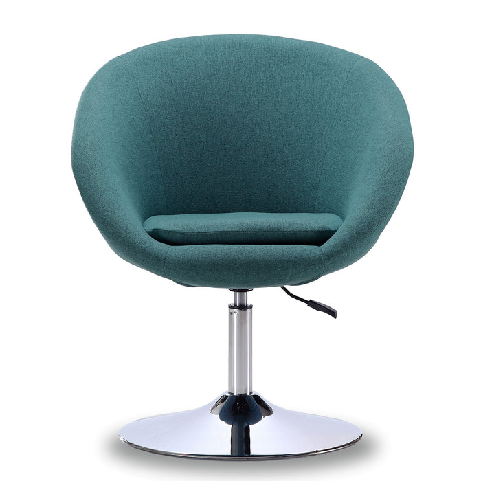 Chaise d’appoint sergée Hopper de Manhattan Comfort à hauteur réglable en chrome poli - bleu ciel