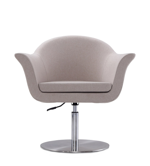 Chaise d’appoint réglable pivotante Voyager de Manhattan Comfort en métal brossé et en tissu - orge