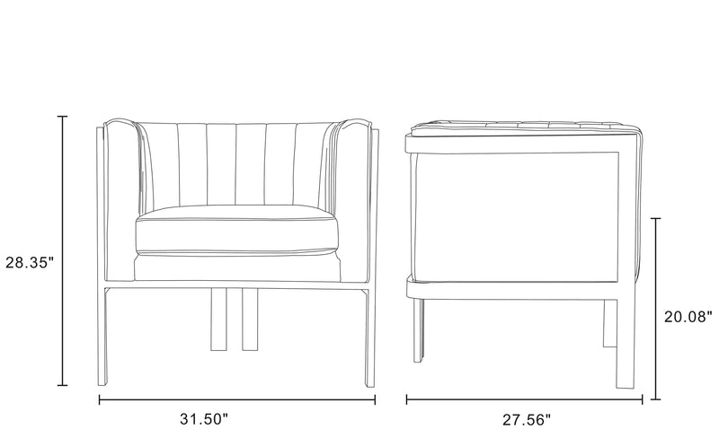 Fauteuil d’appoint Paramount de Manhattan Comfort en laiton poli et en velours - bleu roi