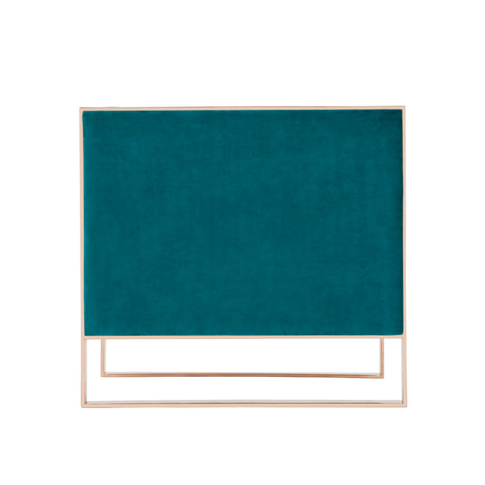Fauteuil d’appoint Trillium de Manhattan Comfort en velours - bleu sarcelle et doré