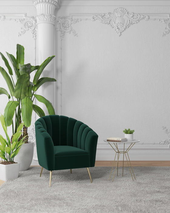 Fauteuil d’appoint Rosemont de Manhattan Comfort en velours - vert et doré