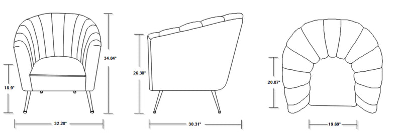Fauteuil d’appoint Rosemont de Manhattan Comfort en velours - vert et doré