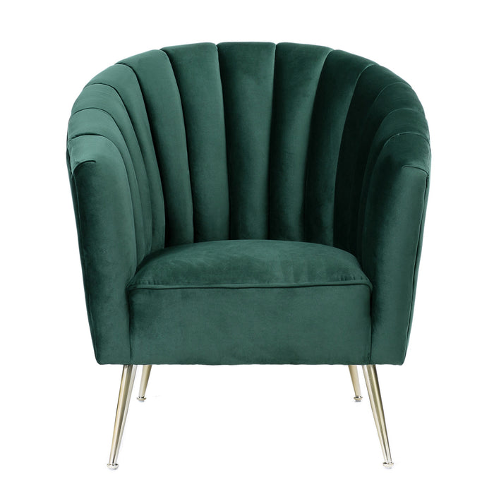 Fauteuil d’appoint Rosemont de Manhattan Comfort en velours - vert et doré