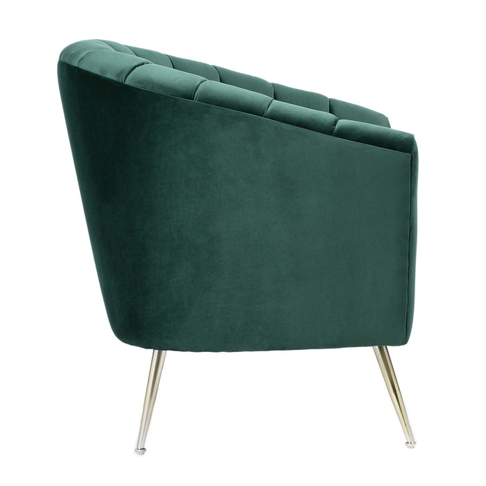 Fauteuil d’appoint Rosemont de Manhattan Comfort en velours - vert et doré
