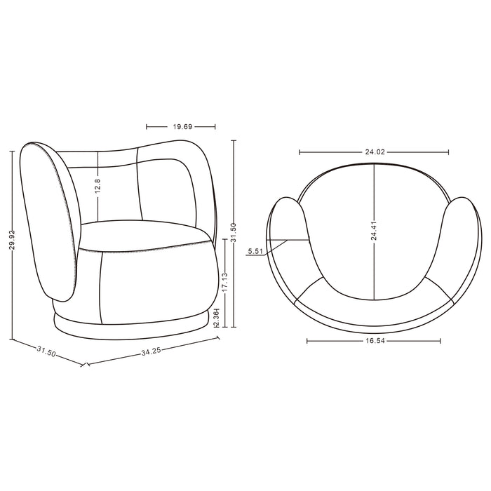 Fauteuil d’appoint contemporain Siri de Manhattan Comfort en lin tissé avec coussins - crème
