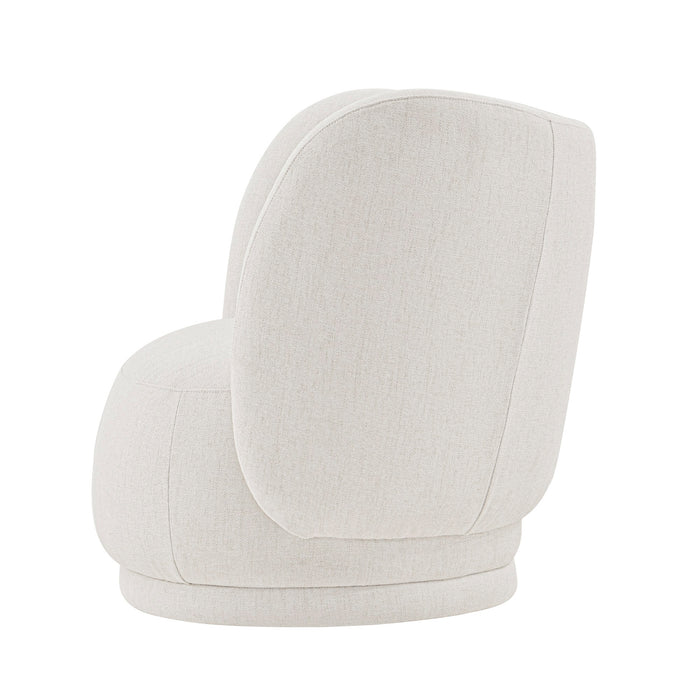 Fauteuil d’appoint contemporain Siri de Manhattan Comfort en lin tissé avec coussins - crème