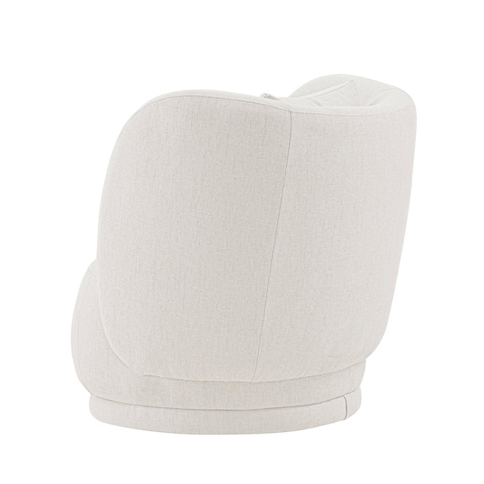 Fauteuil d’appoint contemporain Siri de Manhattan Comfort en lin tissé avec coussins - crème