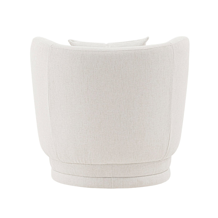 Fauteuil d’appoint contemporain Siri de Manhattan Comfort en lin tissé avec coussins - crème