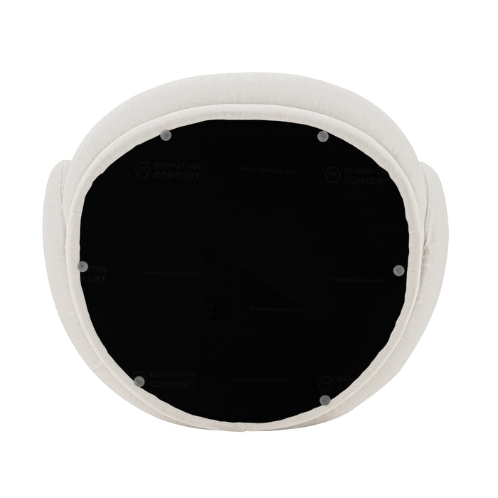 Fauteuil d’appoint contemporain Siri de Manhattan Comfort en lin tissé avec coussins - crème